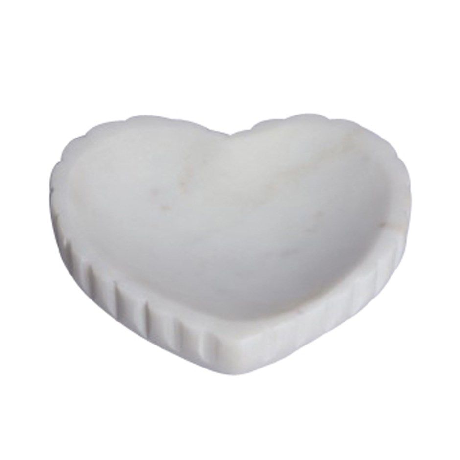 Vide-poche COEUR - Marbre blanc