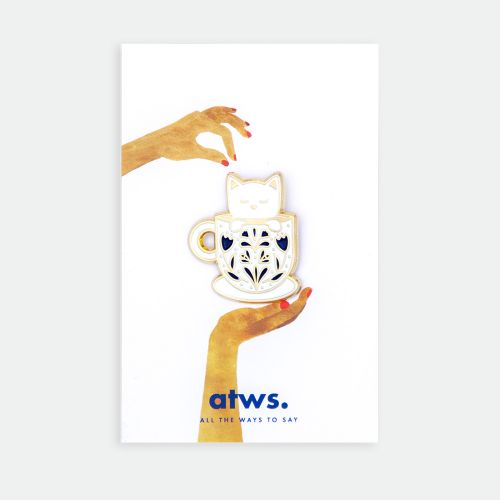 Épinglette - Chat dans une tasse
