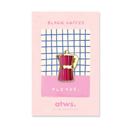 Épinglette - Cafetière rose