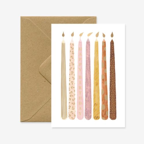 Carte de souhaits - Bougies Happy Birthday