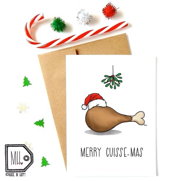 Carte de Noël - Merry cuisse-mas