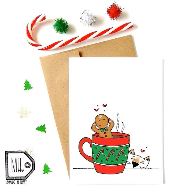 Carte de Noël - Chocolat chaud