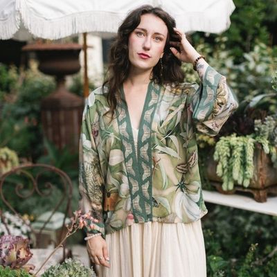 Kimono court - Fleurs &amp; Papillons