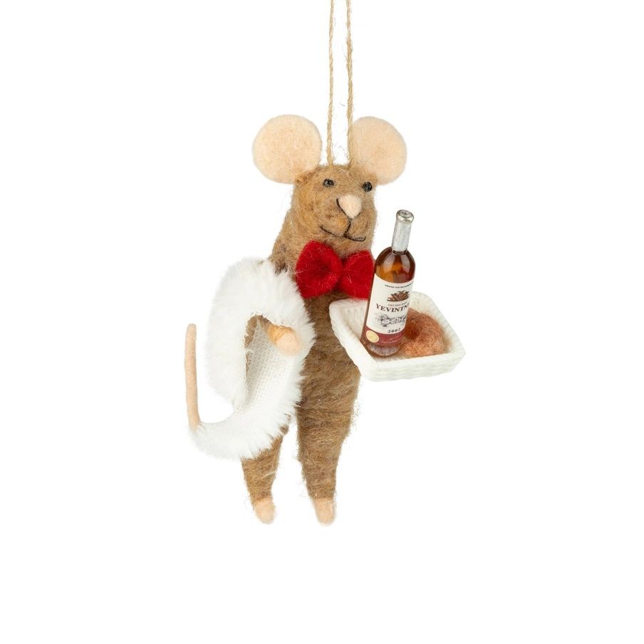Ornement souris - Nœud papillon rouge