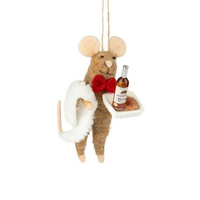 Ornement souris - Nœud papillon rouge
