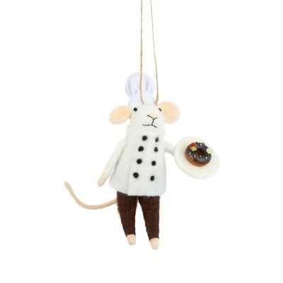 Ornement souris - Chef cuisinier &amp; beigne