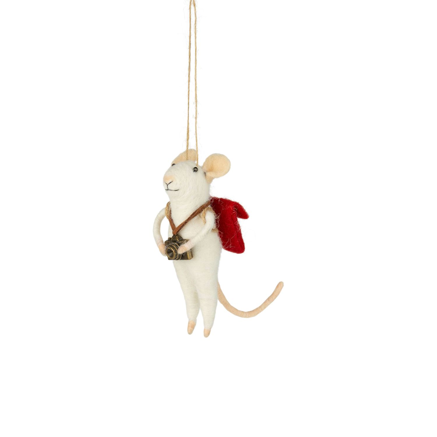 Ornement souris - Photographe &amp; sac rouge