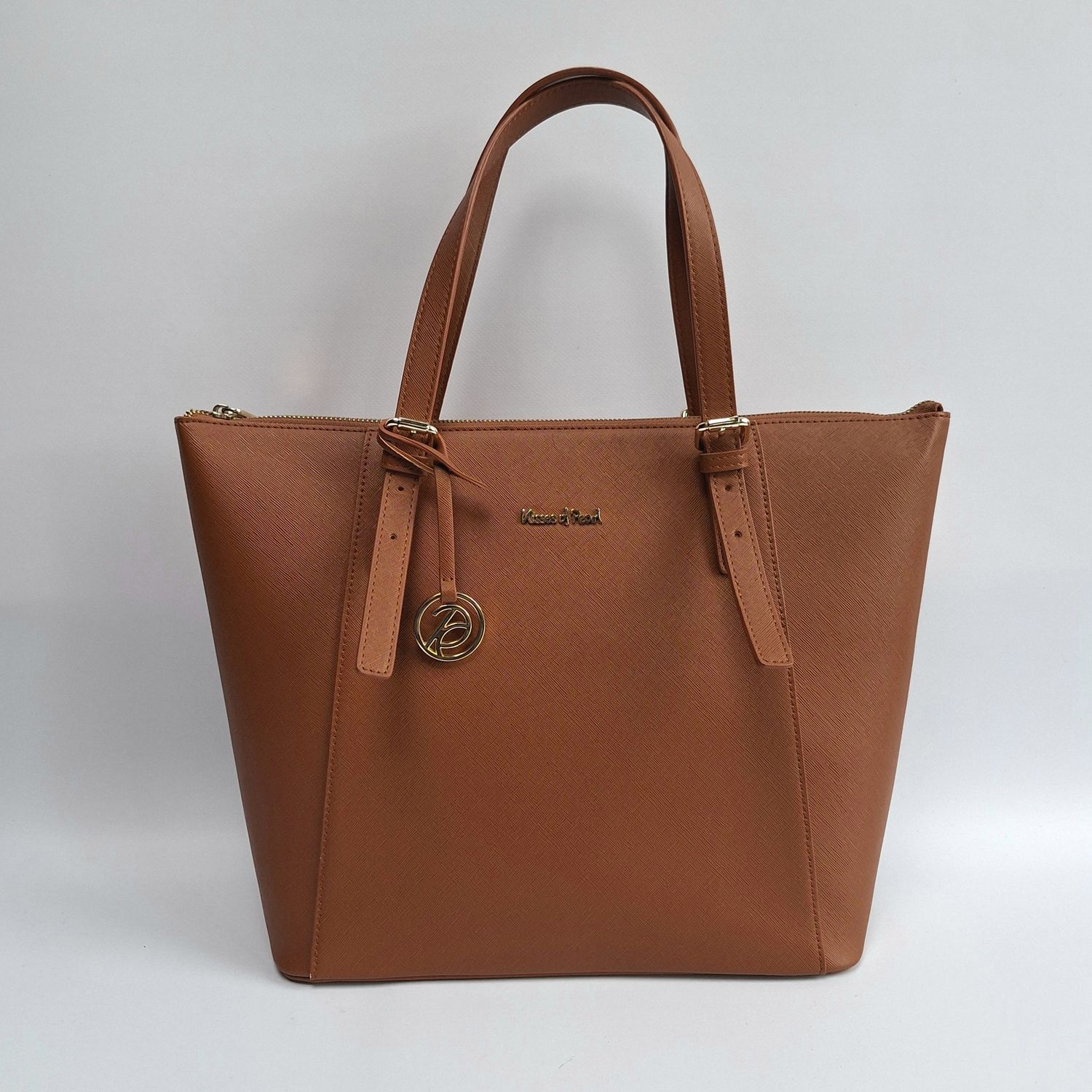 KISSES OF PEARL shopper in cognackleur