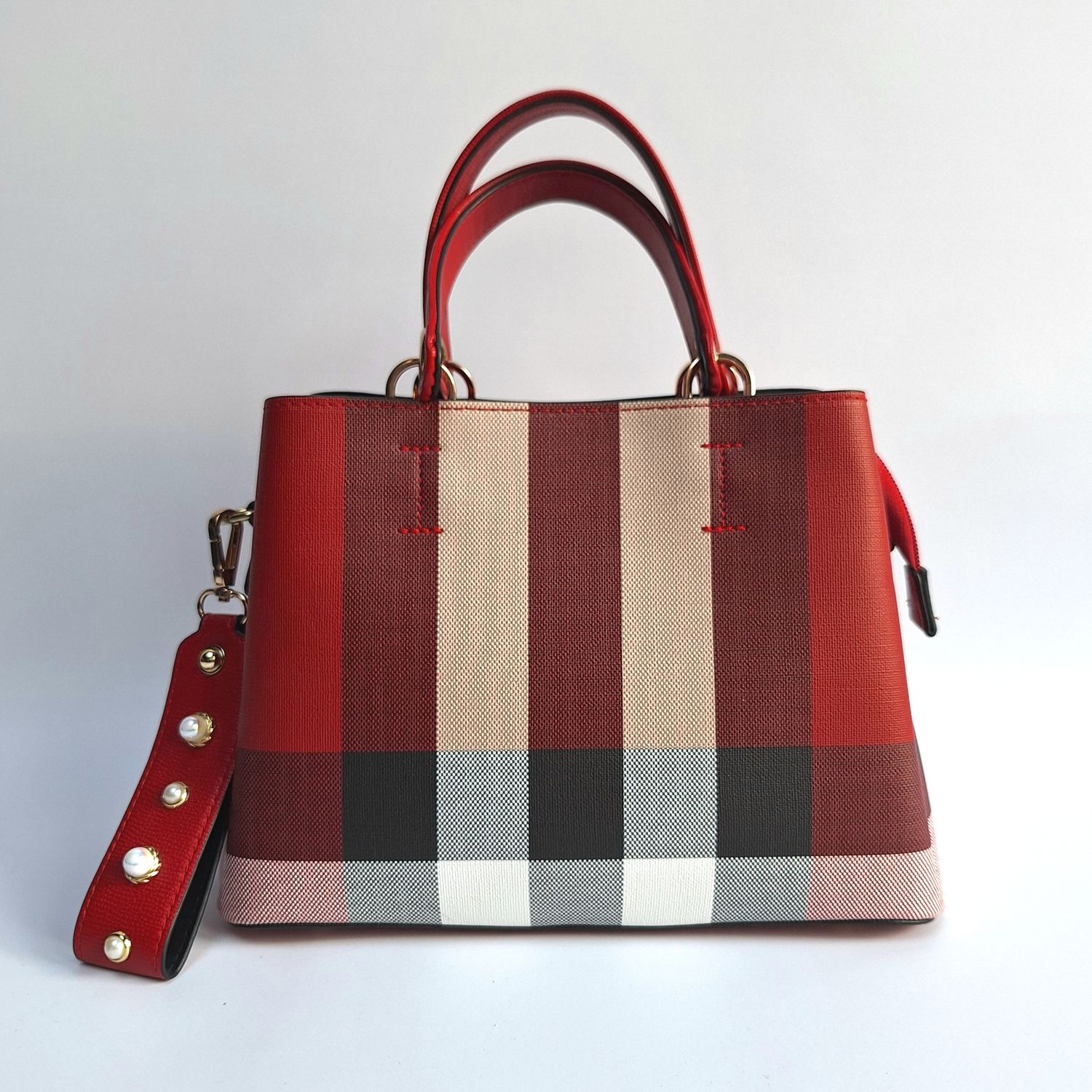 GALLANTRY rood geruite handtas / crossbody