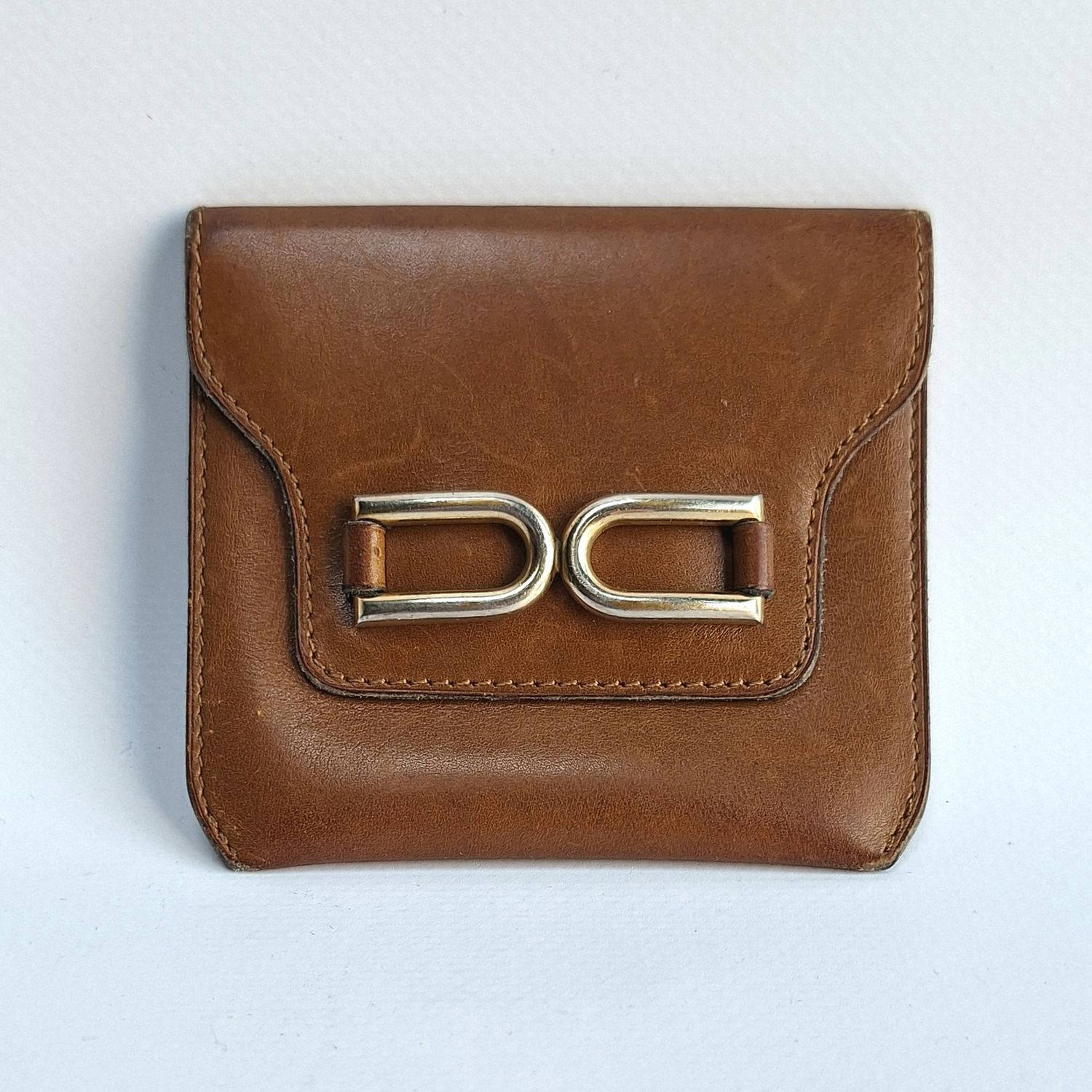 DELVAUX kleine portemonnee cognac