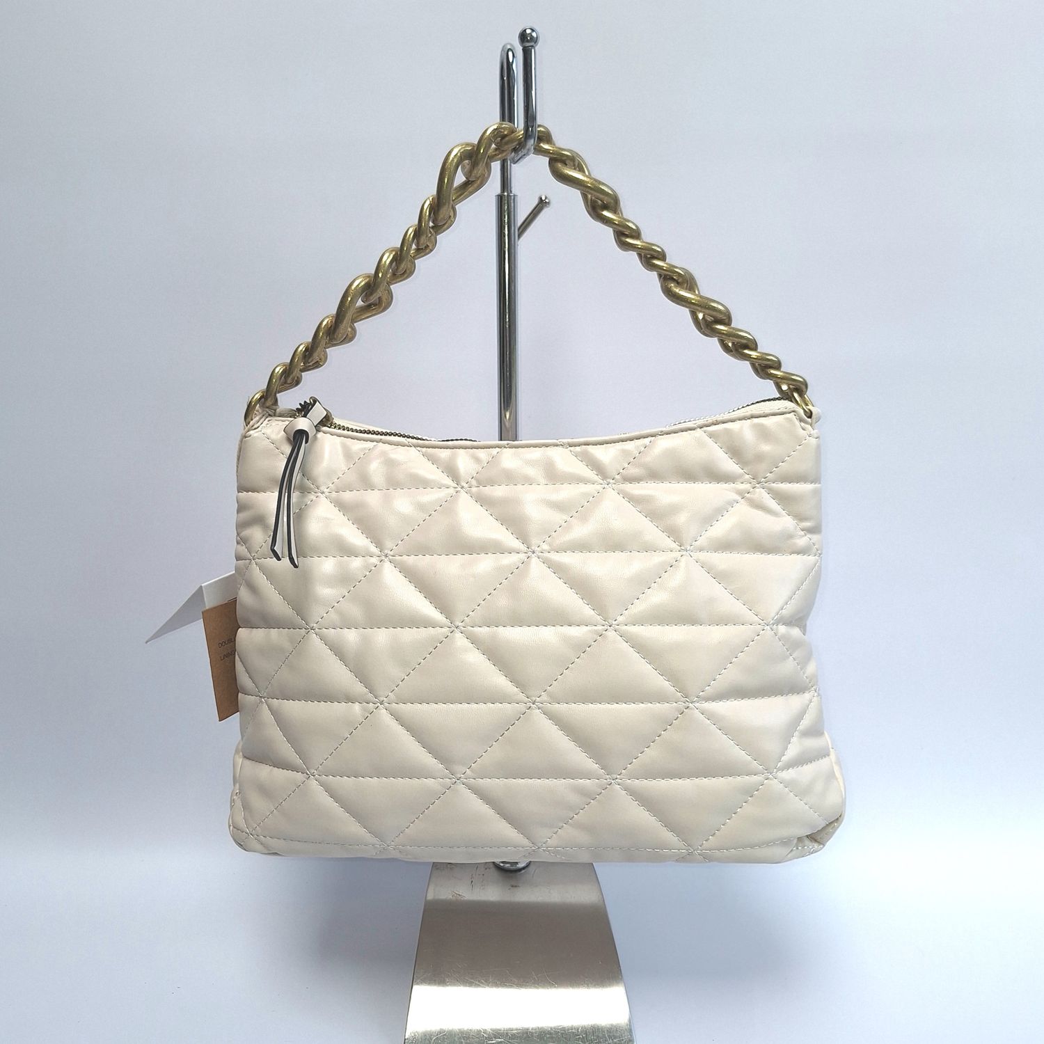 BESTINI handtas ecru doorstikt