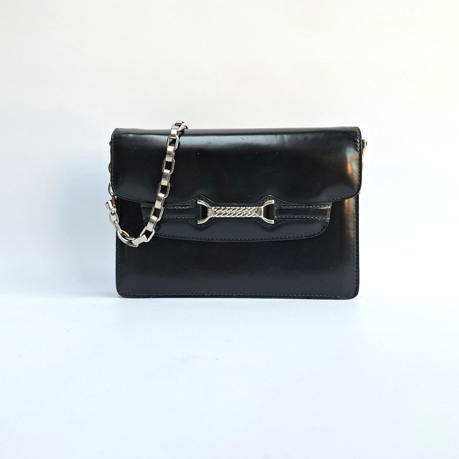 GUCCI zwarte vintage clutch/handtas