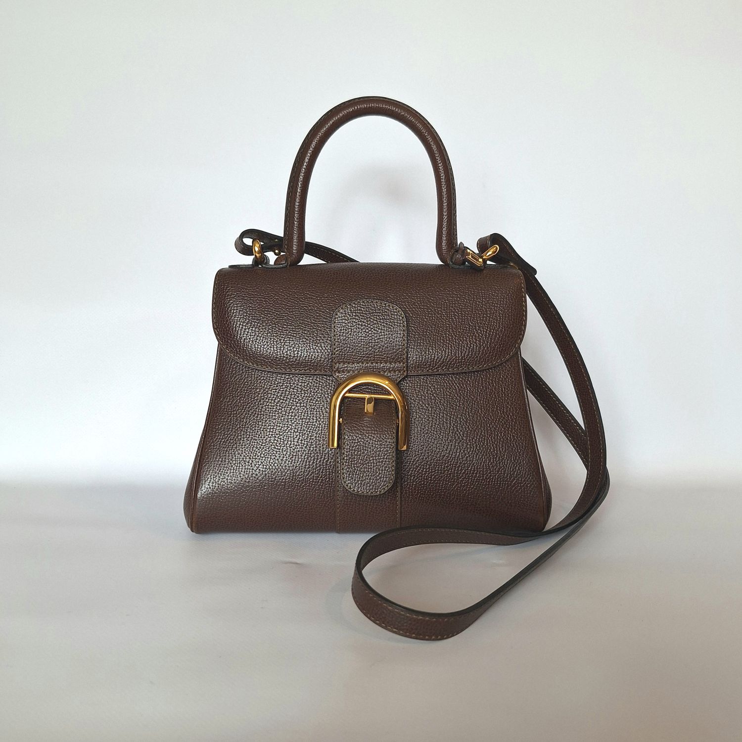 DELVAUX Brillant PM donkerbruin met riem
