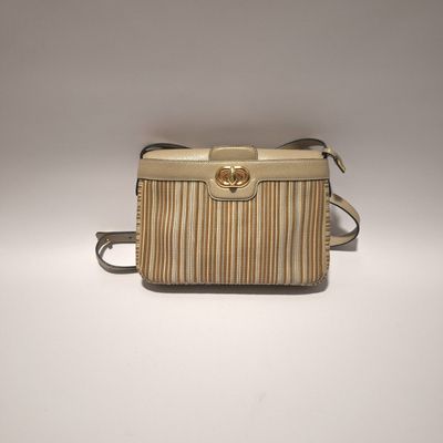 DELVAUX Merlot toile de cuir