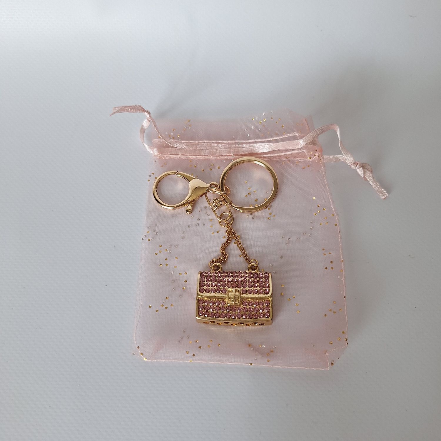 SLEUTELHANGER/TASHANGER strass roze