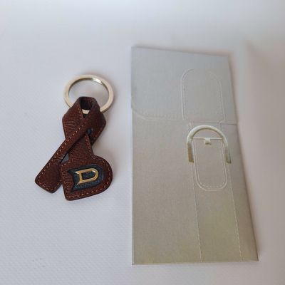 DELVAUX sleutelhanger 'D' donkerbruin