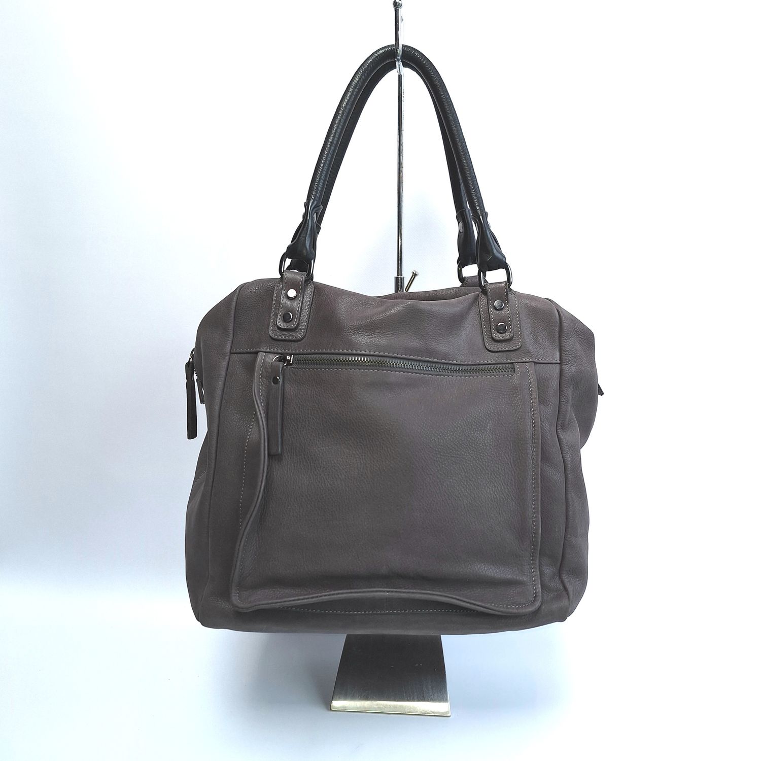 CAROL J. handtas in grijsbruin nubuck