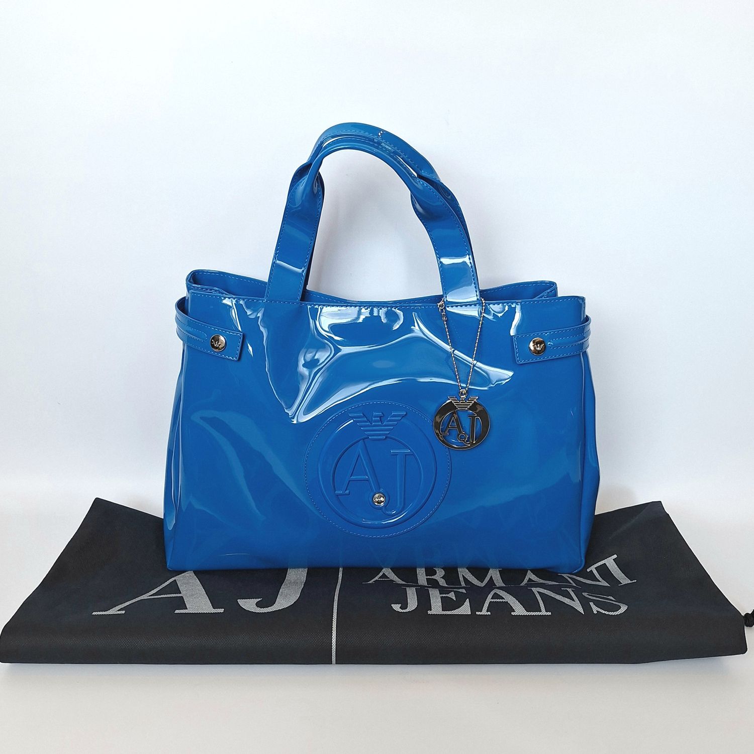 ARMANI JEANS Shopper koningsblauw lakleder