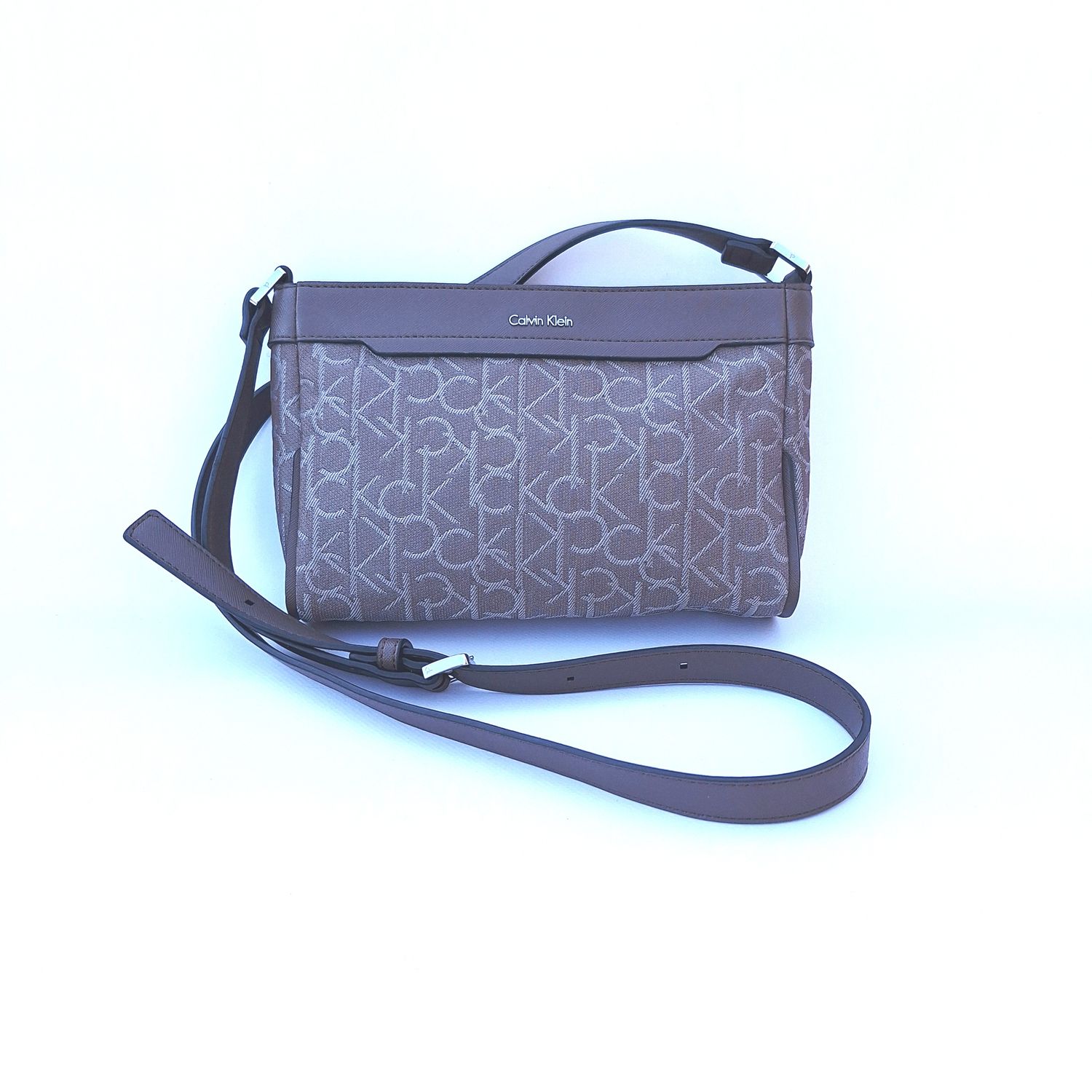CALVIN KLEIN crossbody taupe monogram