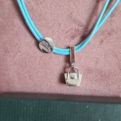 LONGCHAMP blauwe collier met bedels full-set