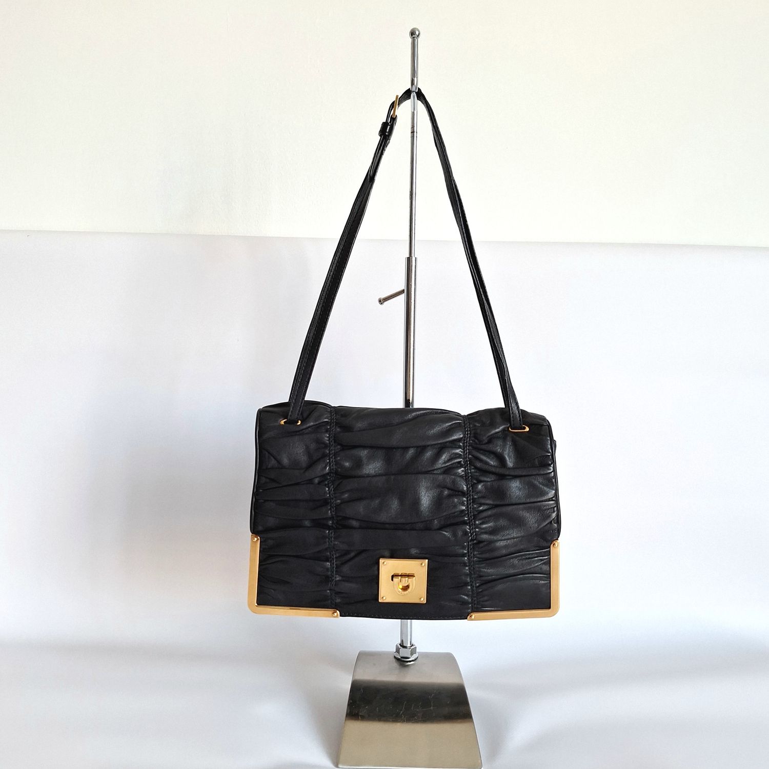 BALLY zwarte lederen handtas