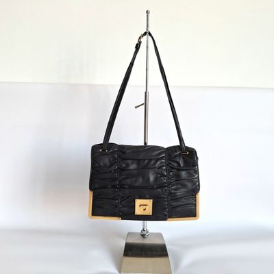 BALLY zwarte lederen handtas