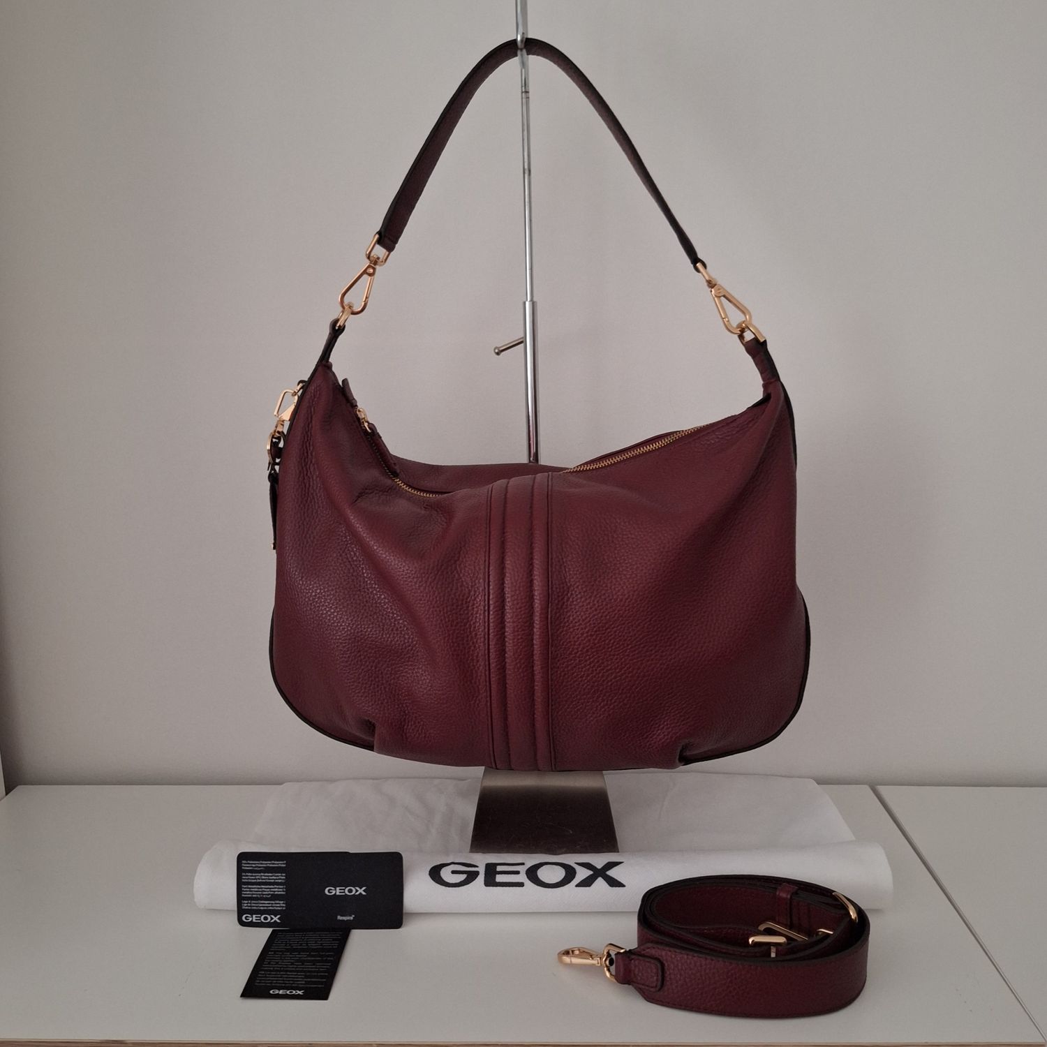 GEOX handtas bordeaux leder