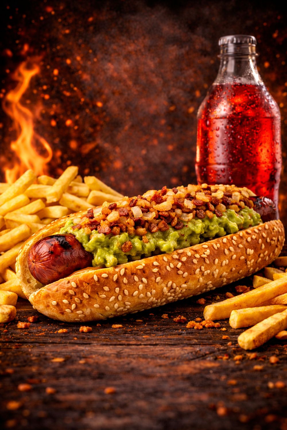 COMBO #2 DOGGO GUACAMOLE ARTESANAL  (Incluye papas y refresco natural)