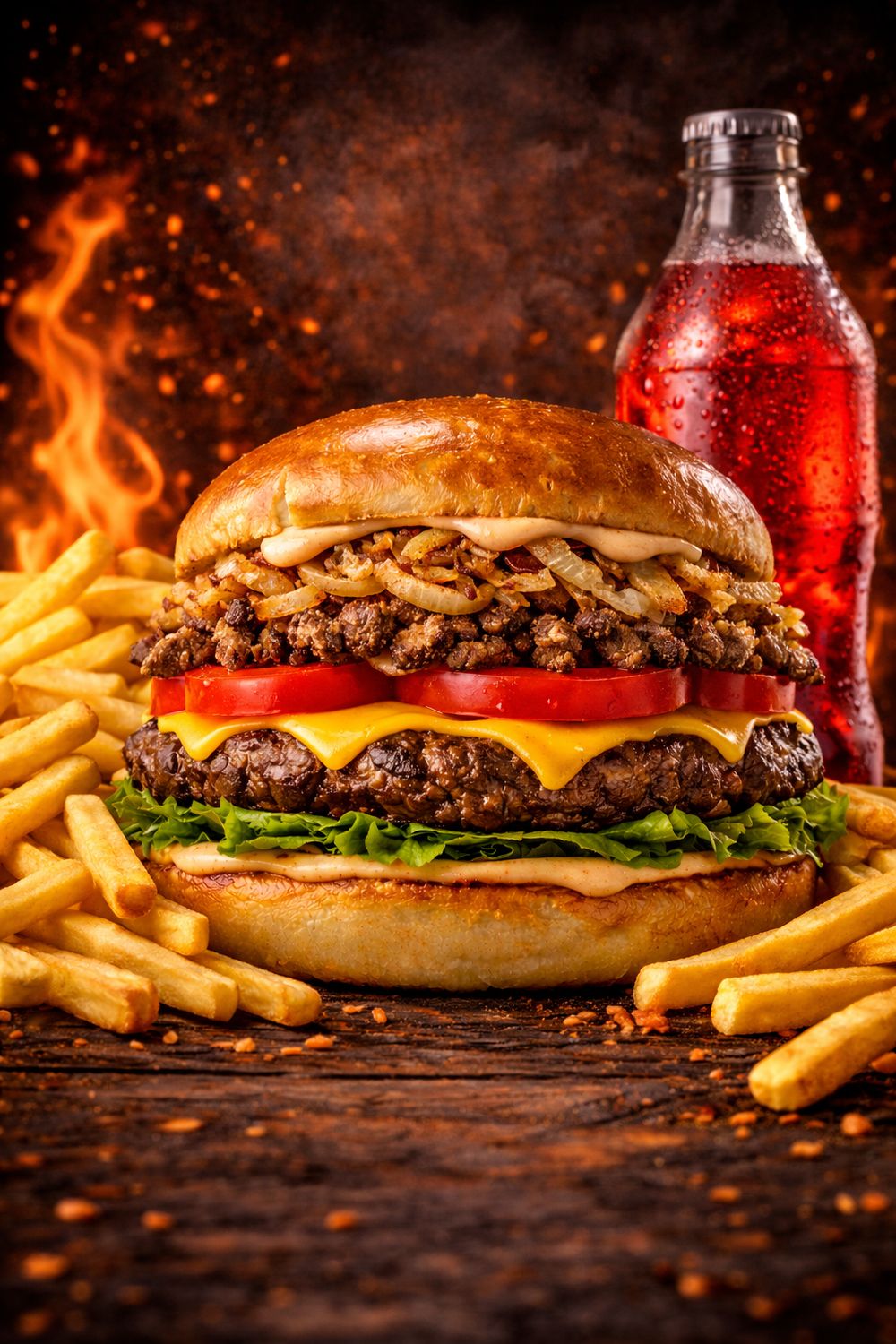 COMBO 4 HAMBURGUESA LA FIRMA DE LA CASA (Incluye papas y refresco natural)