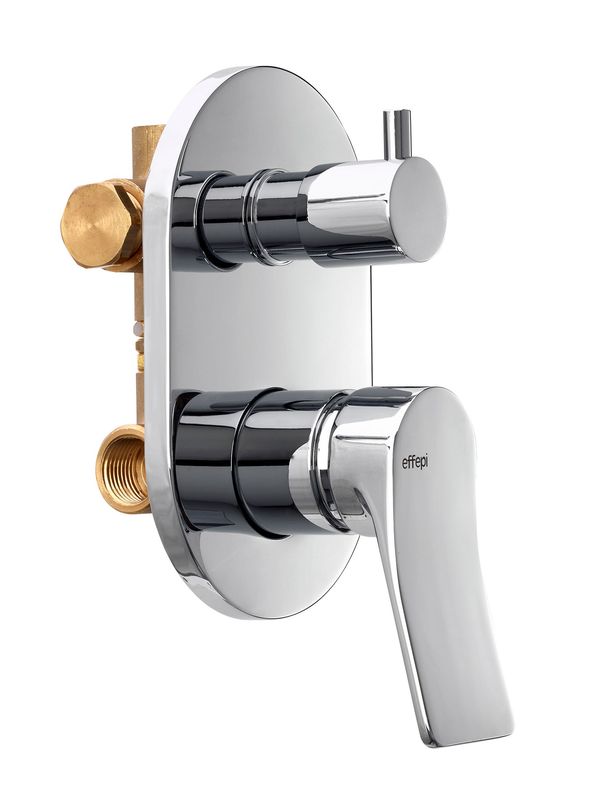 EFFEPI BITTER - MISCELATORE MONOCOMANDO DOCCIA INCASSO DUE USCITE CON DEVIATORE A ROTAZIONE