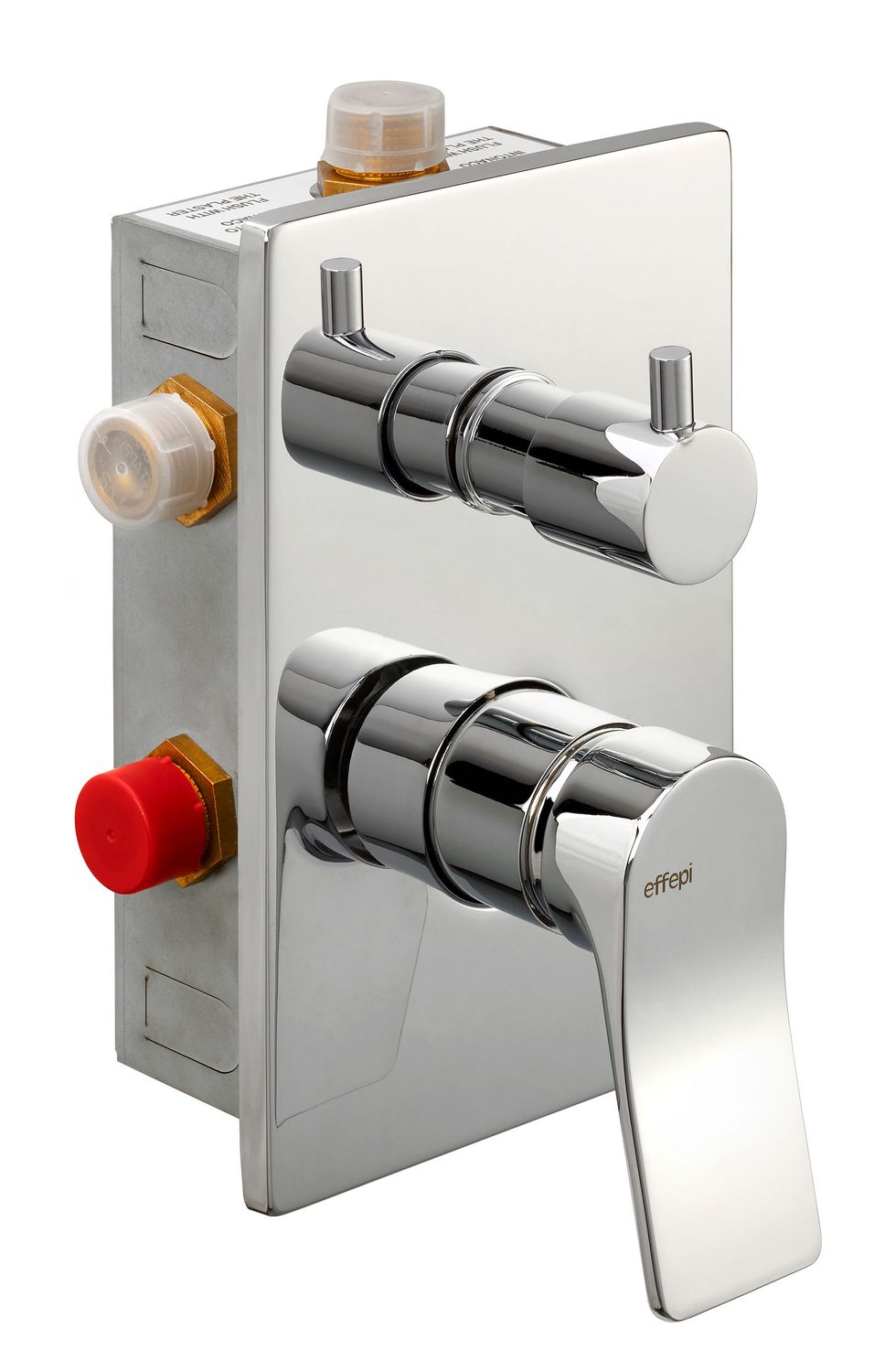 EFFEPI BITTER - MISCELATORE MONOCOMANDO DOCCIA INCASSO DUE USCITE CON DEVIATORE E UNI-BOX