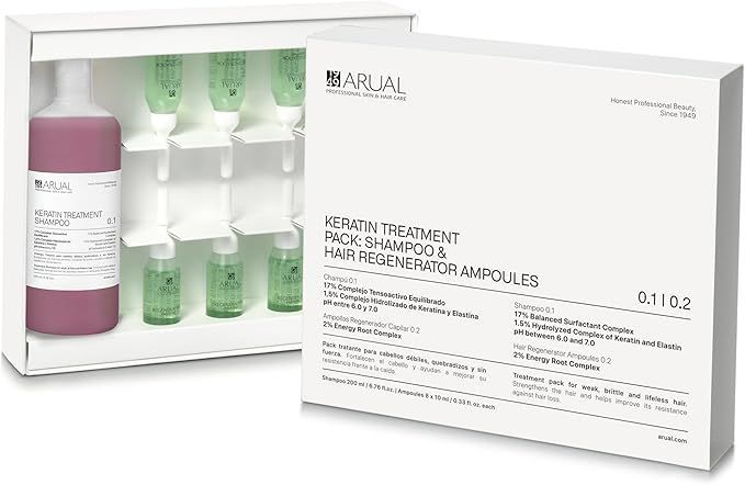 Pack tratante: Champú Keratina + 8 Ampollas 250 + 10 ml Pack tratante: Champú Keratina + 8 Ampollas 250 + 10 ml