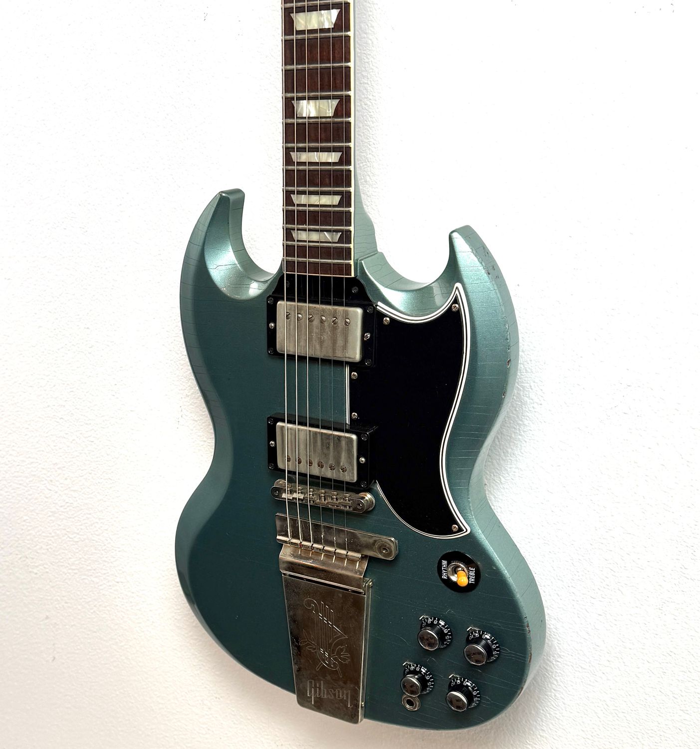 2017 Gibson Custom Shop SG Les Paul Std. Aged Pelham Blue