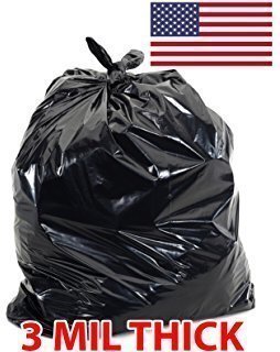 3-Mil Black Flap Tie Contractor Trash Bags 42gl - (32ct)