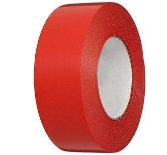 3" x 60 yds. Red Gaffers Vinyl Tape Pinked Edges A80563