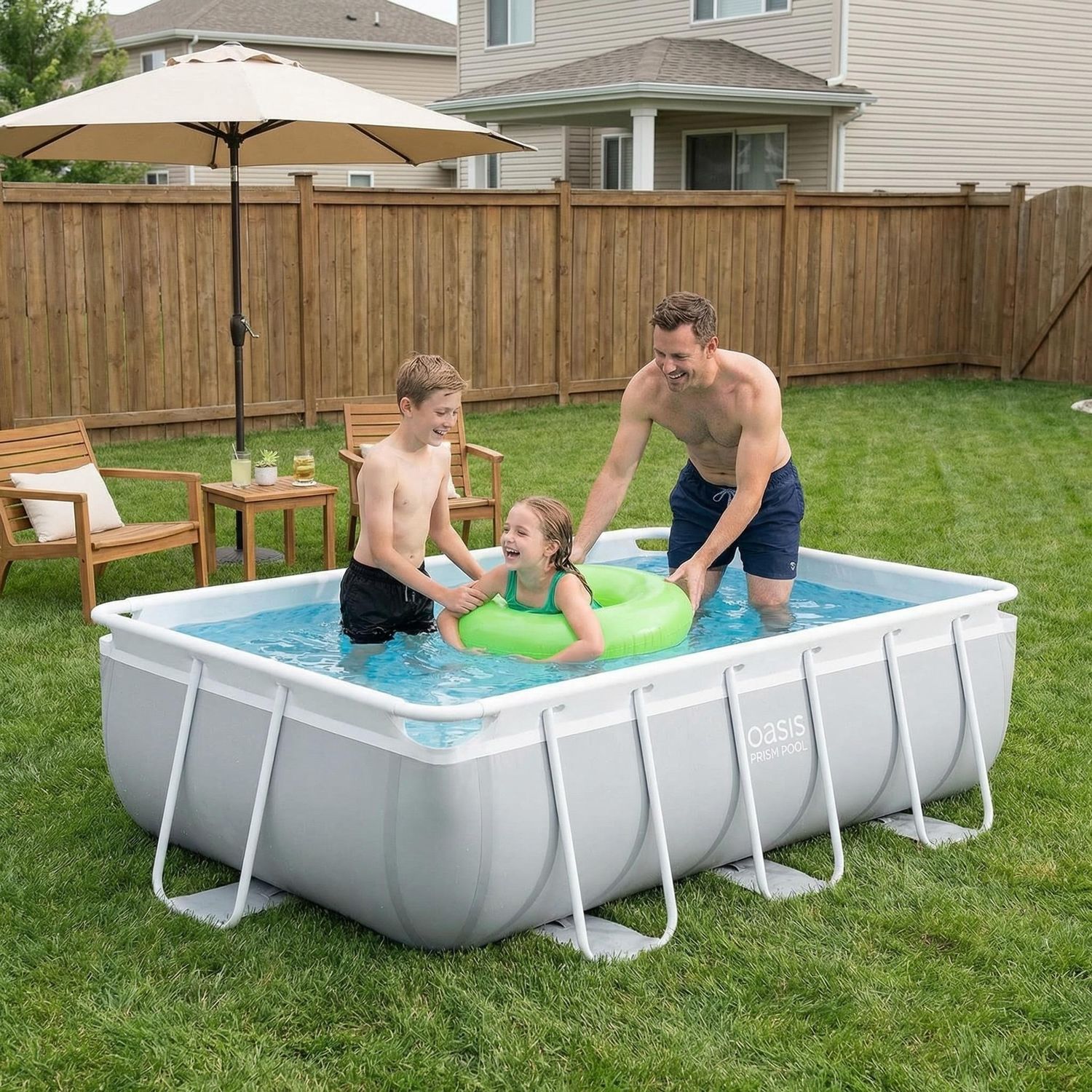 Oasis Prism Frame Pool – 300x175x80cm