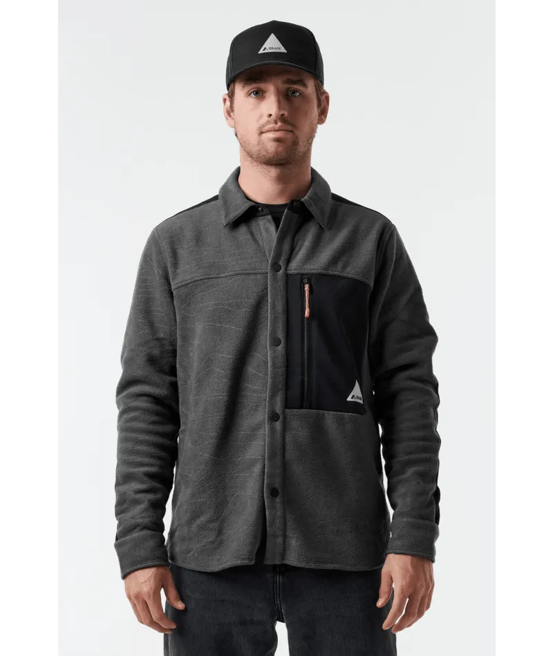 Orage Hunter Fleece Shirt, Color: Faded Black, Size: Small