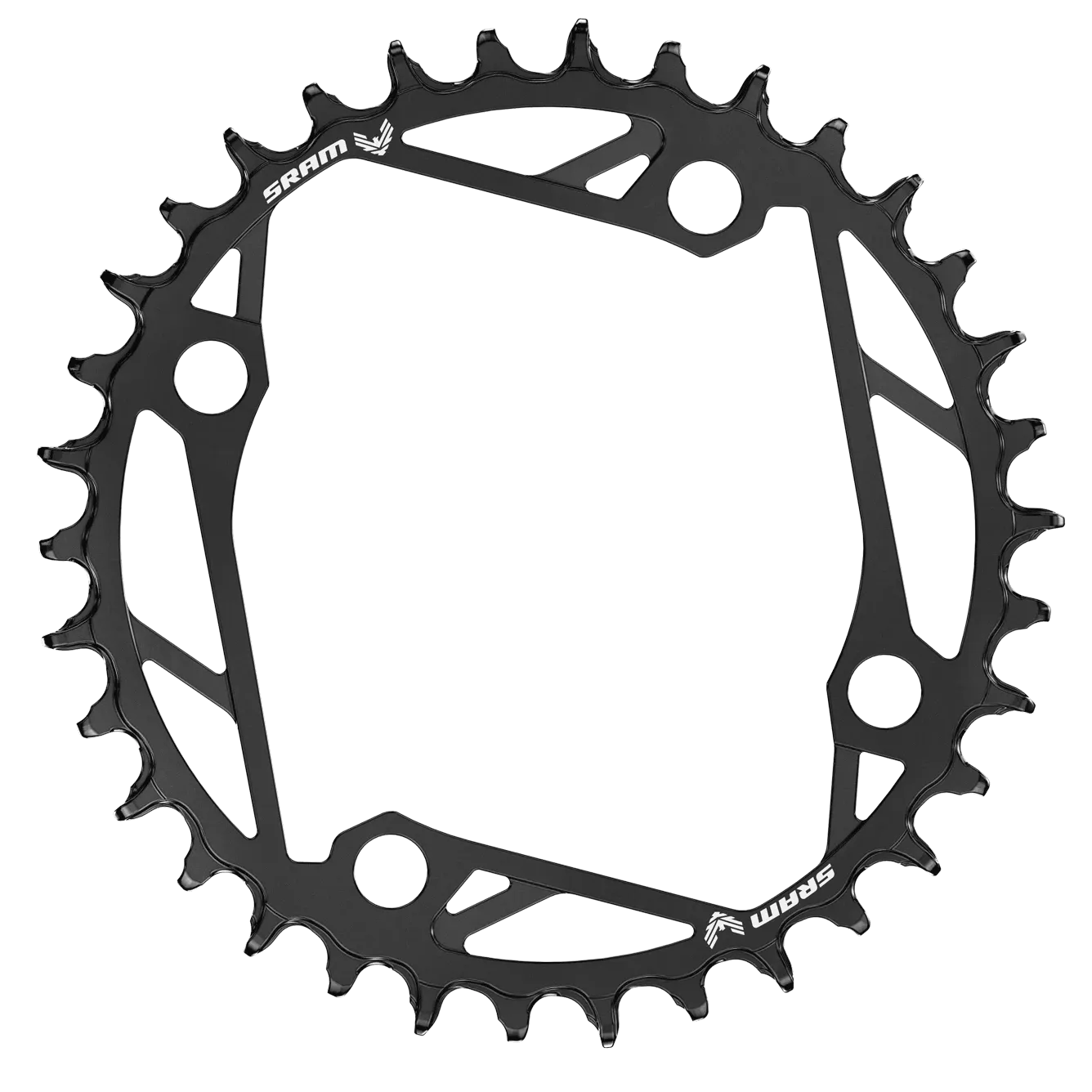 SRAM, Eagle T-Type E-MTB, Chainring, Teeth: 38, Speed: 12, BCD: 104, Bolts: 4, Steel, Black
