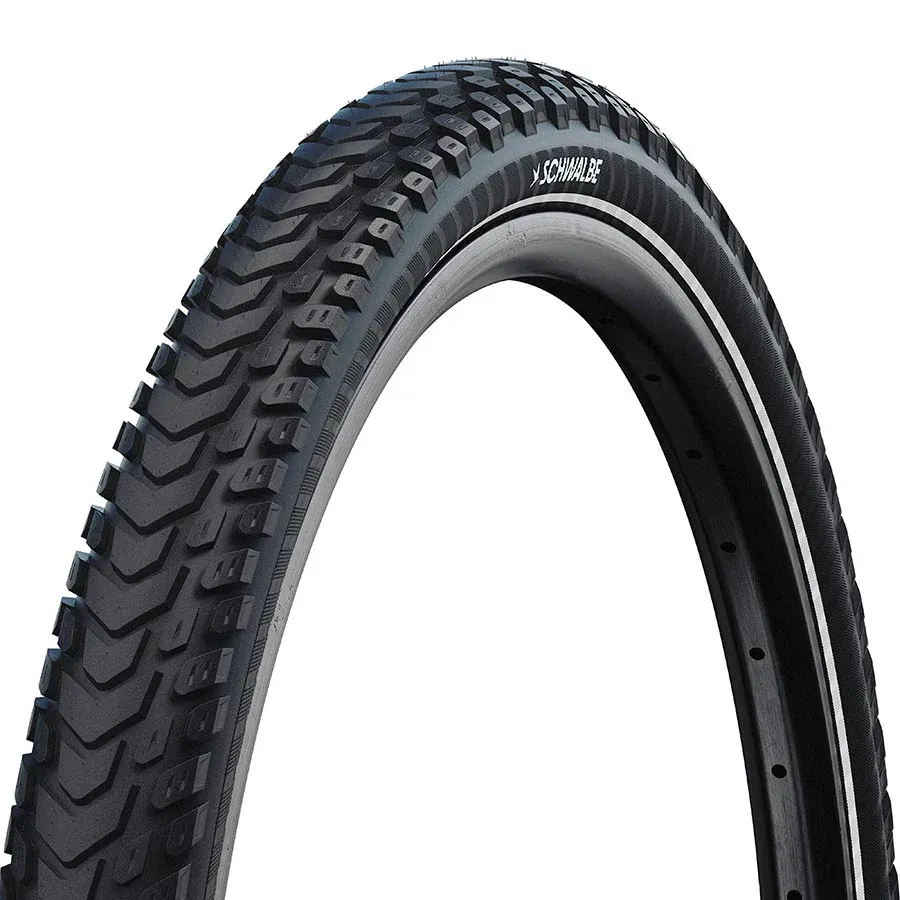 Schwalbe, Marathon Mondial, Hybrid Tire, 700x35C, Folding, Clincher, TravelStar, DoubleDefense, 67TPI, Black