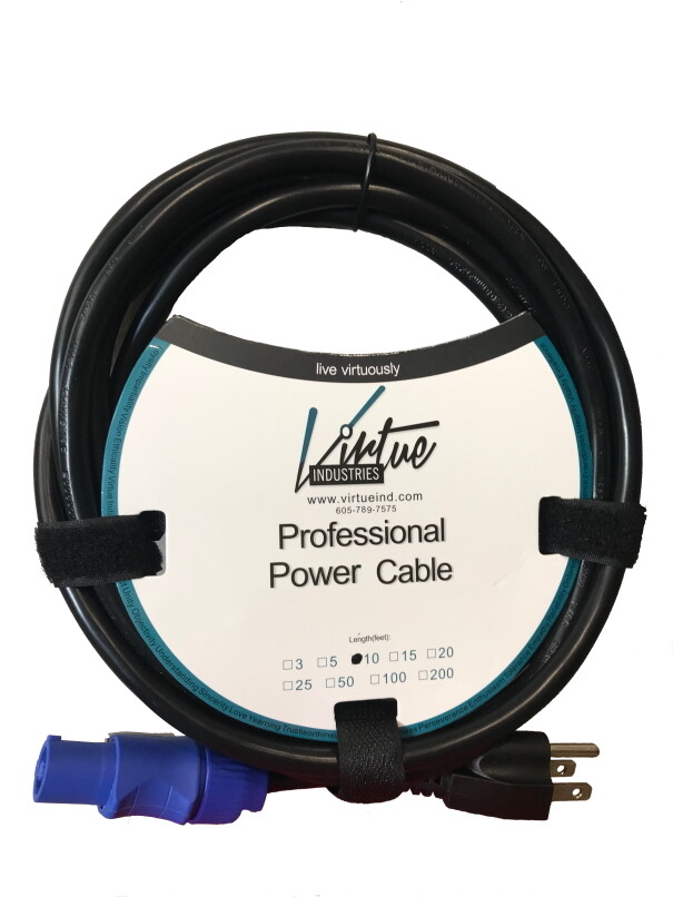 Edison (Male) Power Cable 10ft | 20-Pack