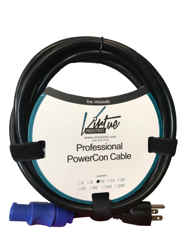 Edison (Male) to Neutrik powerCON® Cable 10ft