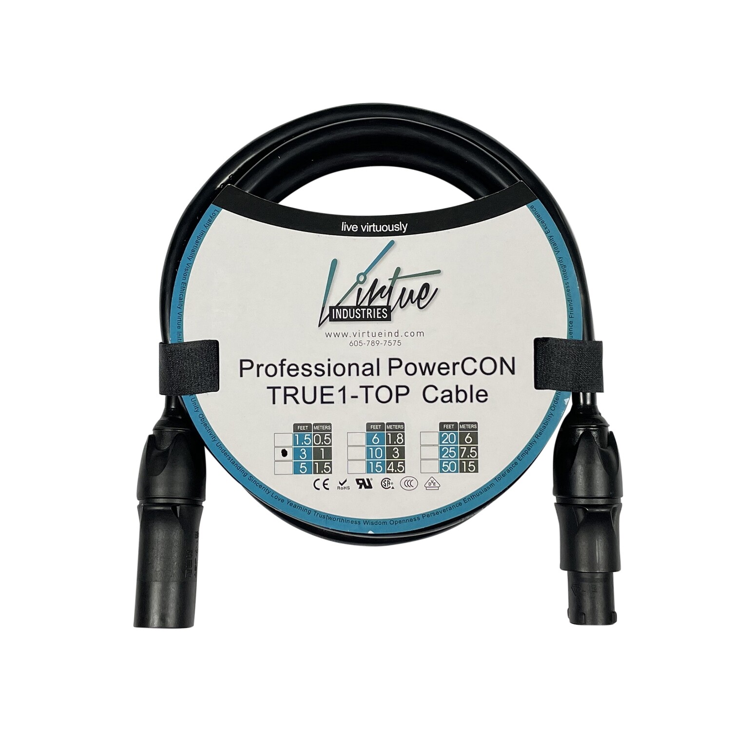 Neutrik powerCON TRUE1-TOP Extension Cable 3 Feet