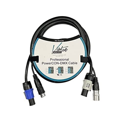 Virtue Industries | Powercon-DMX Combination Extension Cable (6 Feet)