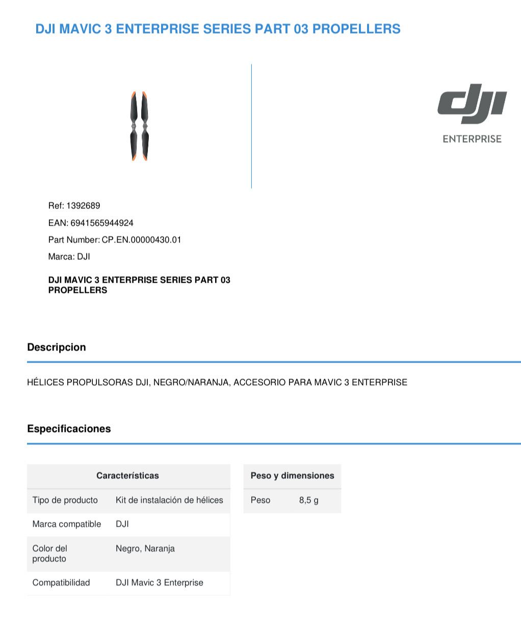 Hélices DJI Mavic Enterprise Series