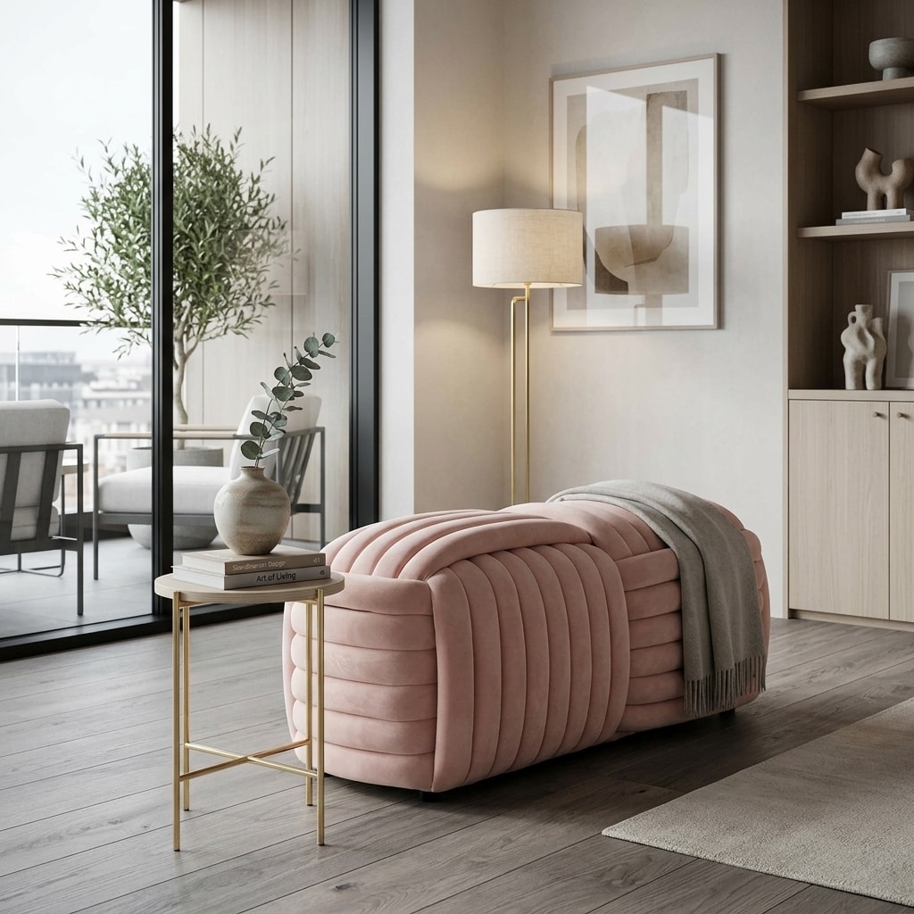 PANCA SOFTY ROSA CM 90X45X45