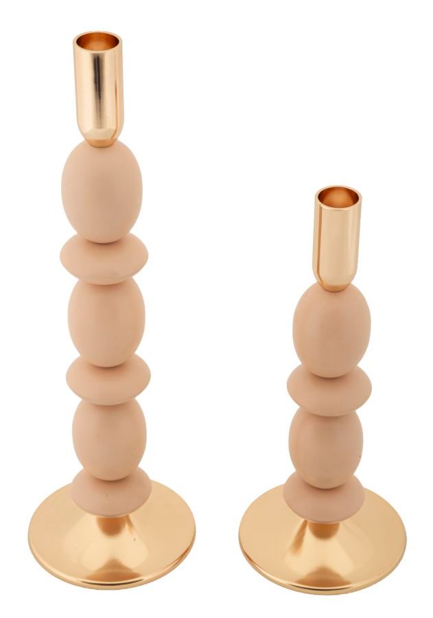 PORTACANDELE SHUTTLE ROSA SET 2 PZ CM Ø 10X25-10X33,5