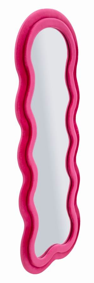 SPECCHIO DA MURO MIKI VELLUTO FUXIA CM 60X4X160 (MISURA SPECCHIO CM 39X135)