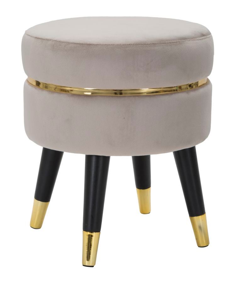 SGABELLO PARIS GRIGIO/GOLD CM Ø 35X40,5