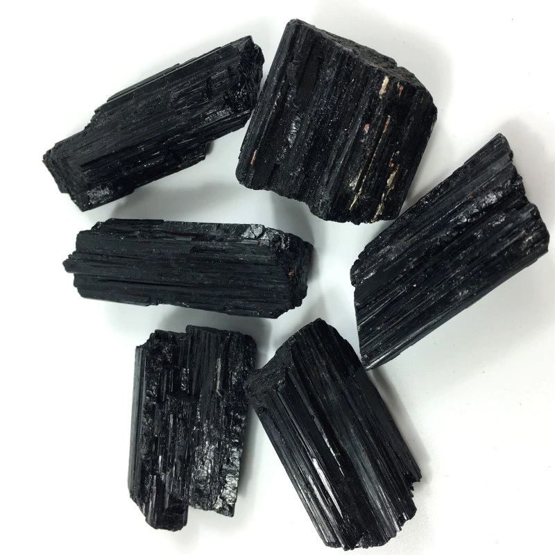 Crystals, Stones &amp; Gems,  Rough Cut Black Tourmaline