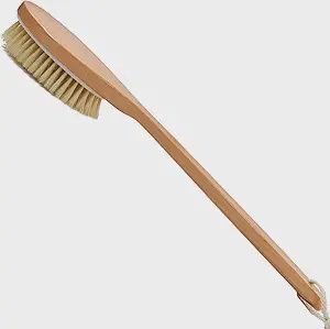 Long Handle Wood and Natural Bristle Bath Brush